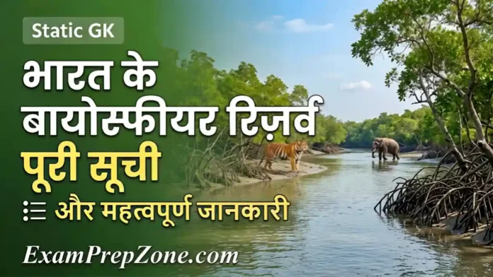 भारत में बायोस्फीयर रिज़र्व की सूची - List of Biosphere Reserves in India in Hindi