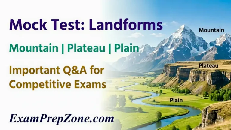 Major Landforms of the Earth: Mountain Plateau and Plain Mock Test