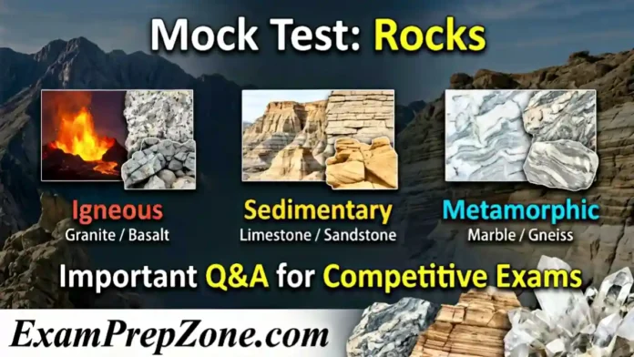 Rocks Mock Test - Igneous-Sedimentary-Metamorphic