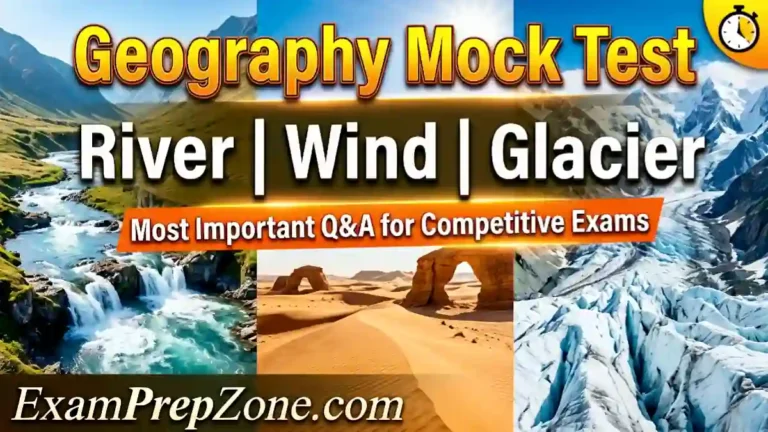 Geography Mock Test - Work of River Wind and Glacier